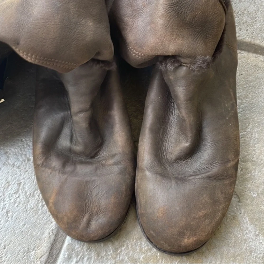 Jimmy Choo Chocolate Shearling Knee Riding Boots